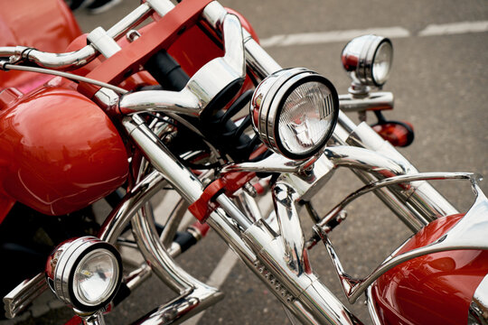 An image of a motorcycle headlight.