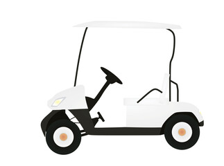 White golf car. vector illustration