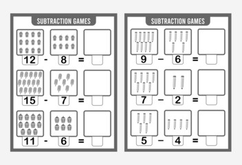 
Counting Game for Preschool Children. An educational math game. Additional spreadsheets