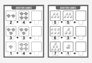 
Counting Game for Preschool Children. An educational math game. Additional spreadsheets