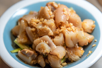 Cold pig trotter in sauce, delicious Guangdong cantonese cuisine in china. 