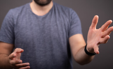 open hand presentation empty  with body