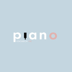 the logo for the piano school. the piano. keys.