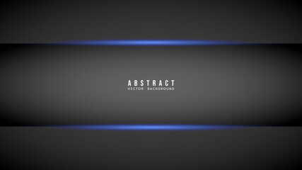 Abstract Colorful gradation with geometric shape background, black and gray color with blue neon light line , Modern background design for presentation, illustration Vector EPS 10