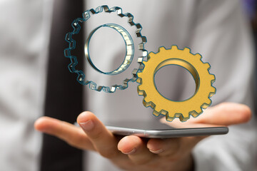 Gear With Success Concept digital
