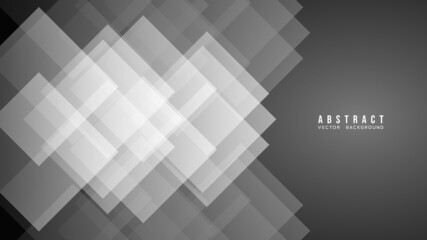 Obraz premium Abstract Colorful gradation with geometric shape background, overlapping squares on a gray and black background , Modern background design for presentation, illustration Vector EPS 10