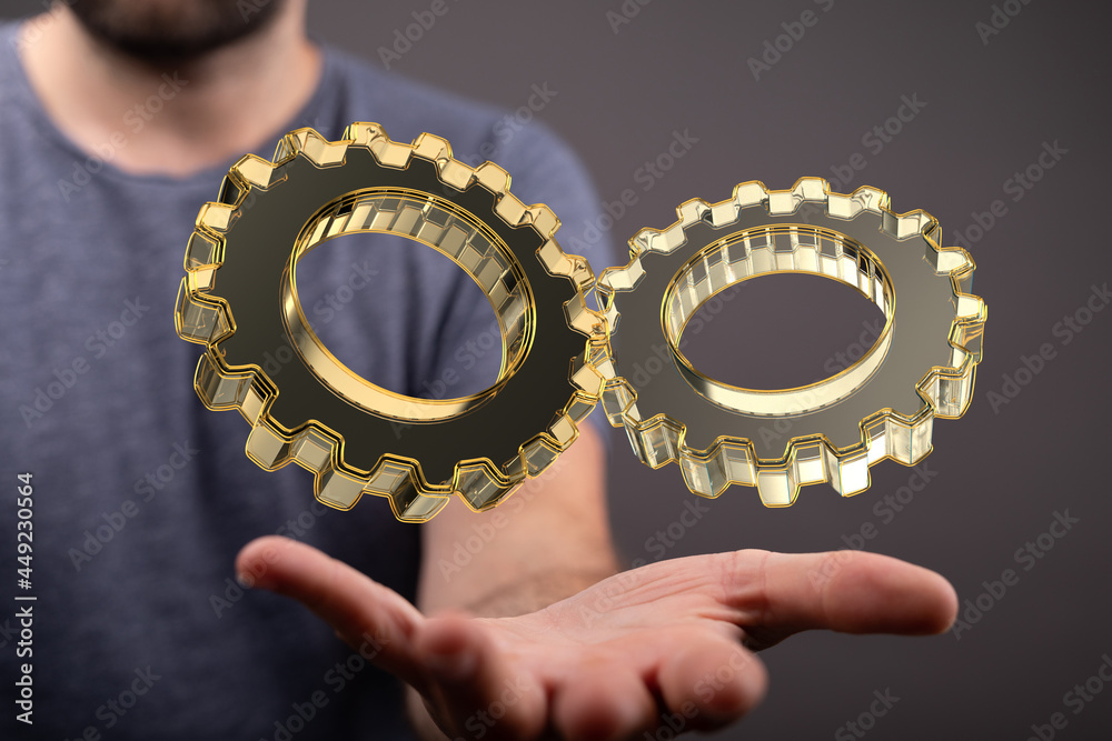 Aufkleber gear technology setting concept background