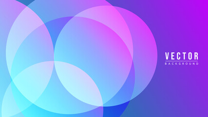 Abstract Colorful gradation with geometric shape background, purple and pink blue bokeh circles , Modern background design for presentation, illustration Vector EPS 10