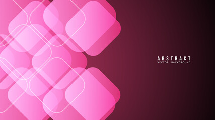 Abstract Colorful gradation with geometric shape background, pink rounded polygon on a red and pink background , Modern background design for presentation, illustration Vector EPS 10