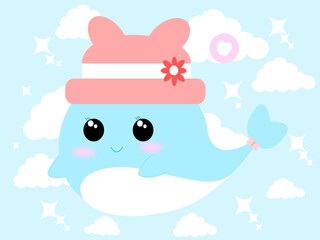 cute whale  cartoon icon image vector illustration design