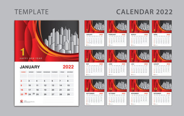 Wall calendar for 2023 - Desk calendar 2023 template can be place for Photo and Company Logo, Week Starts on Sunday, Set of 12 Months, Poster, Planner, holiday event, graphic print creative design