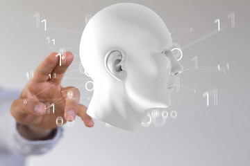 Artificial intelligence. Technology web background. Virtual concept