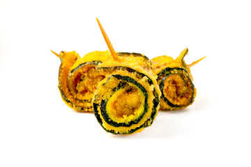 Rolled gratined zucchini