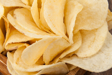 Photo Very Close-up Of Tasty Potato Chips