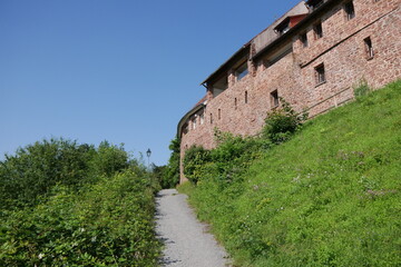 Fototapeta na wymiar Festungsmauer bzw. Stadtmauer Festung Dilsberg
