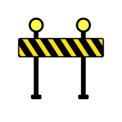 Construction Barrier Icon, Roadblock Barrier Icon