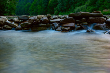blurry river water in the afternoon - obrazy, fototapety, plakaty