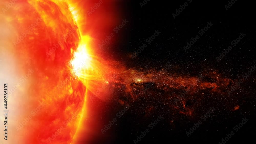 Wall mural sun on space background. elements of this image furnished by nasa.