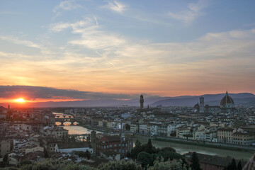 Fototapeta na wymiar Panoramic view of the city of Firenze 