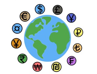 Currency market illustration design.