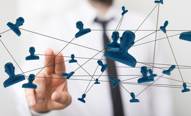 Abstract network of physical devices on the Internet using a network connection with statistics...