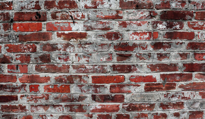 Aged dirty red brick wall surface