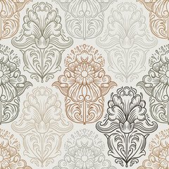 Vector Retro seamless pattern nostalgic ornament