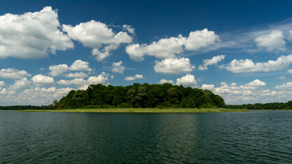 lake with a beautiful sky