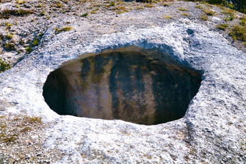 Entrance to man-made cave
