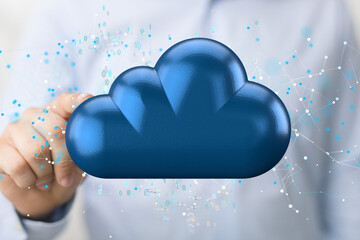 data security - Cloud technology. Integrated digital web concept background