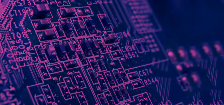 Semiconductor. cpu chip located on the green motherboard of the computer. Semi conductor motherboard circuit board. Hightech computer board with manufacture chip pcb technology. Smart phone iot chip.