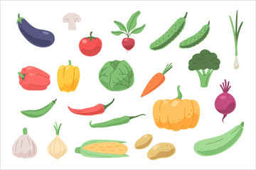 Fresh vegetables set