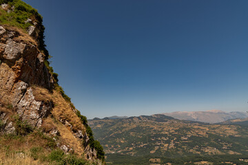 Molise, Italy. Glimpses of summer. View from the village of Pescopennataro