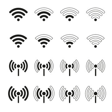 Wi-fi signal icons. Internet connection symbols. Web icons. For logo and decoration