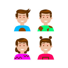 Cute kids cartoon character avatar design