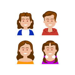 People cartoon character avatar design isolated