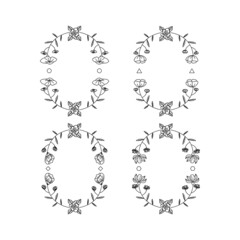 Fototapeta premium Wedding floral monograms set design