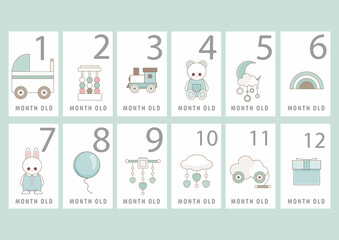 Monthly calendar for baby for 12 months