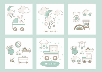 Poster templates for children nursery room decor