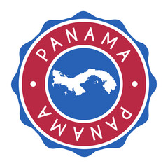 Panama Badge Map Vector Seal Vector Sign. National Symbol Country Stamp Design Icon Label. 