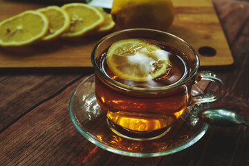 cup of tea with lemon