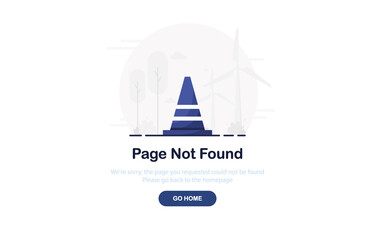 404 error page template for website. Page not found. Flat design. Blue. Eps 10 - obrazy, fototapety, plakaty