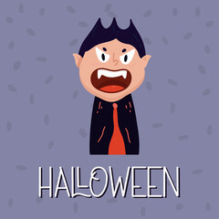 Vampire poster. Halloween concept. Vector illustration in flat style