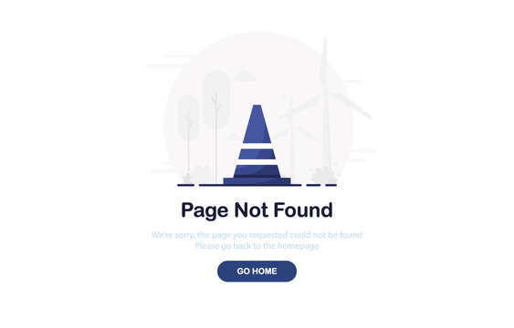 404 error page template for website. Page not found. Flat design. Blue. Eps 10