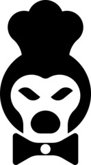 chef's hat and tie dog head logo