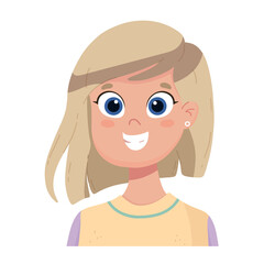 The happy girl laughs. Human emotions. Vector avatar with a happy woman.