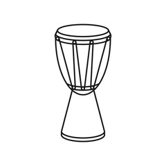 African hand drum or djembe drum in vector icon