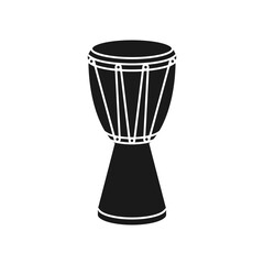 Fototapeta na wymiar African hand drum or djembe drum in vector icon