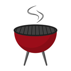 Barbecue or BBQ grill in vector Icon