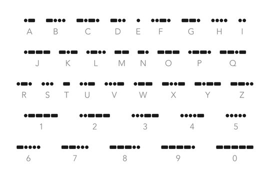 International morse code set of alphabet letters and numbers in vector